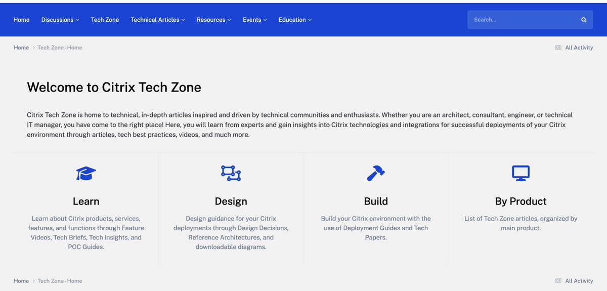 #Citrix Tech Zone has a new home. It's part of the new community.citrix.com and comes with a slick new UI.