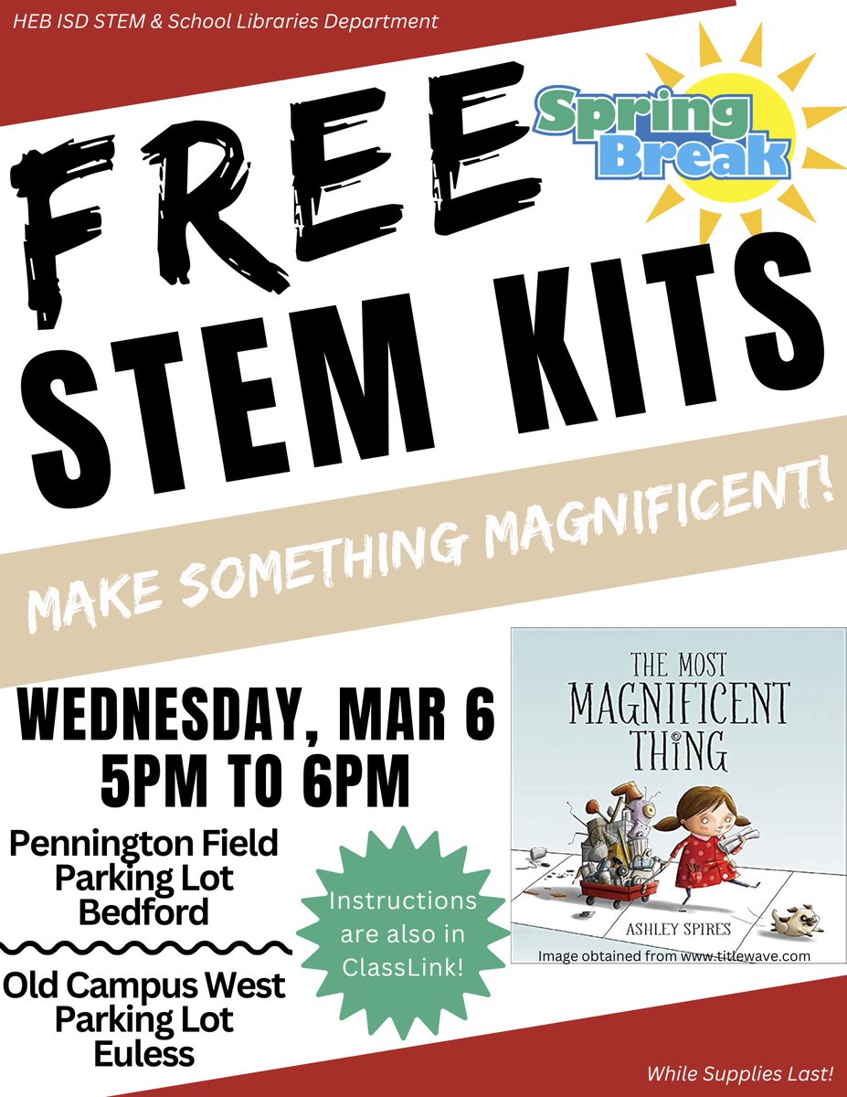 Free stem kits for Spring Break! #hurstisfirst
