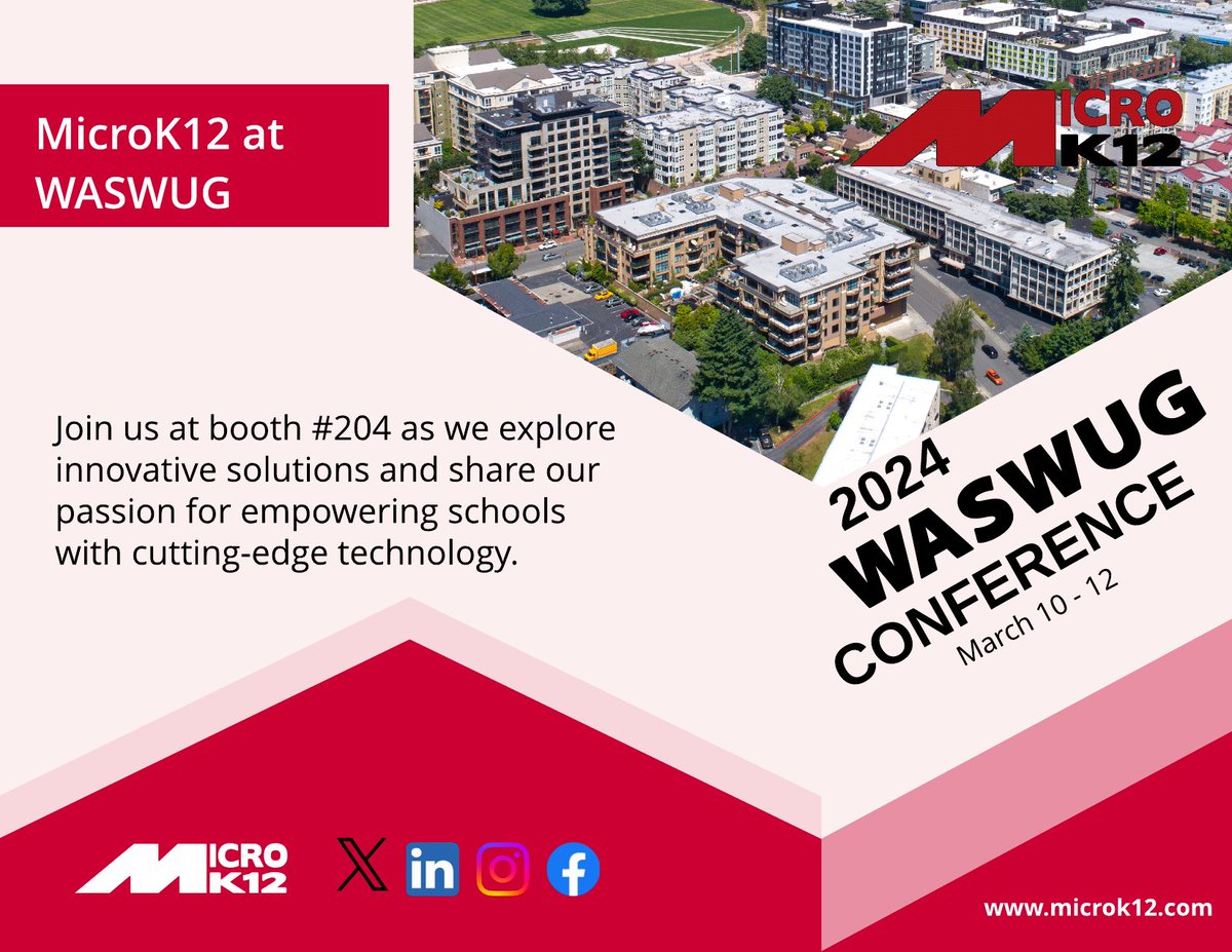 We're getting ready for WASWUG at Bellevue! Join us at Booth #204 to discover cutting-edge solutions for schools and engage in conversations with our representatives. Looking forward to seeing you next week! @WSIPC #WASWUG24 #EmpoweringEducation