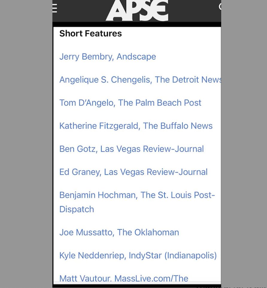 Honored for the top ten recognition from @APSE_sportmedia for the story I wrote last year on Markquis Nowell during the 2023 NCAA tournament. Also, congrats to my @Andscape co-workers who were also recognized for their great work.