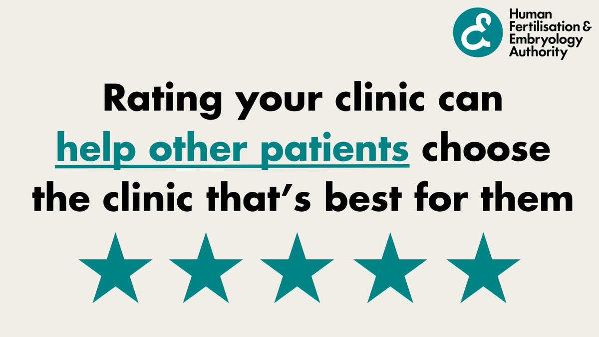 If you’re currently receiving, or have had treatment in the last 12 months, we want to hear your thoughts about your clinic. Rate your clinic here: bit.ly/HFEARateYourCl… #FertilityClinic