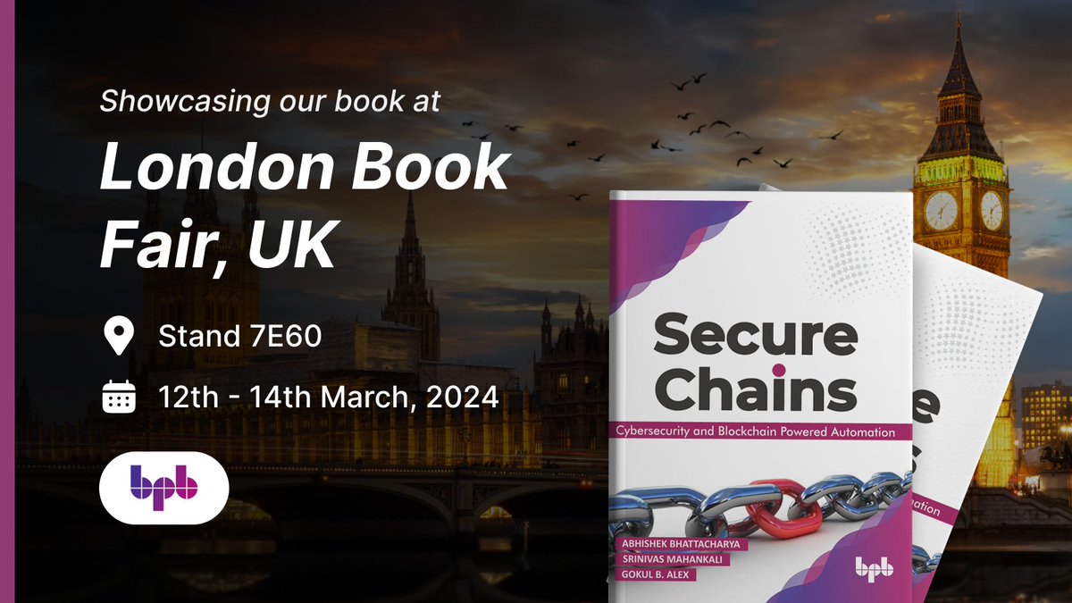 After a successful run at the New Delhi World Book Fair, find us next at the London Book Fair 🇬🇧 at BPB's stall 7E60!

#book #blockchain #author #publication #speaker #bookfair #london #defi #cryptocurrency #fintec