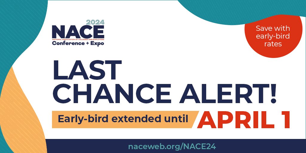 GREAT NEWS! We’re extending #NACE24 early-bird registration through April 1, 2024. Check out more than 125 concurrent sessions across five learning tracks, six preconference workshops, a newly-configured Expo Hall and more! Register now for the BEST deal! ow.ly/Nzpv50QKMRR