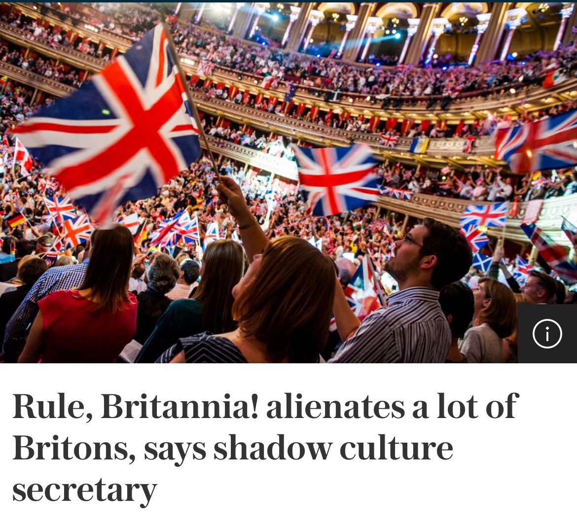 Labour: Puts pressure on BBC to stop performing Rule, Britannia! Conservatives: Please don’t do that. Labour: The Tories are at it again with their obsession with culture wars.