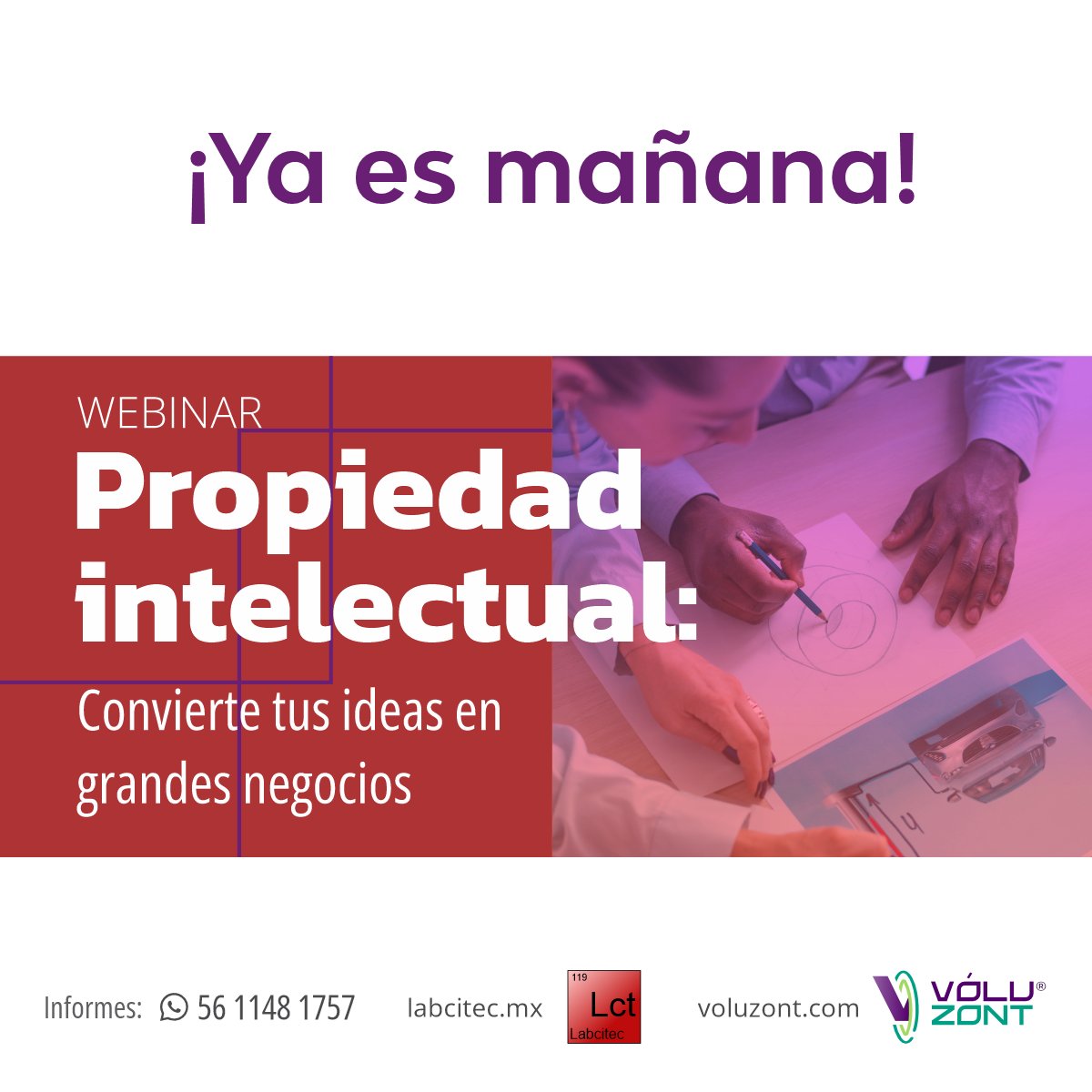 Labcitec's tweet photo. ¡Ya es mañana nuestro webinar!

Recuerda que aún puedes inscribirte 👍

Solo mándanos un mensaje por WhatsApp al 56 1148 1757 para más información.

#labcitec #labcitec #webinar #patentes #propiedadintelectual #zoom #ciencia #tecnologia https://t.co/4dRvbGQRCi
