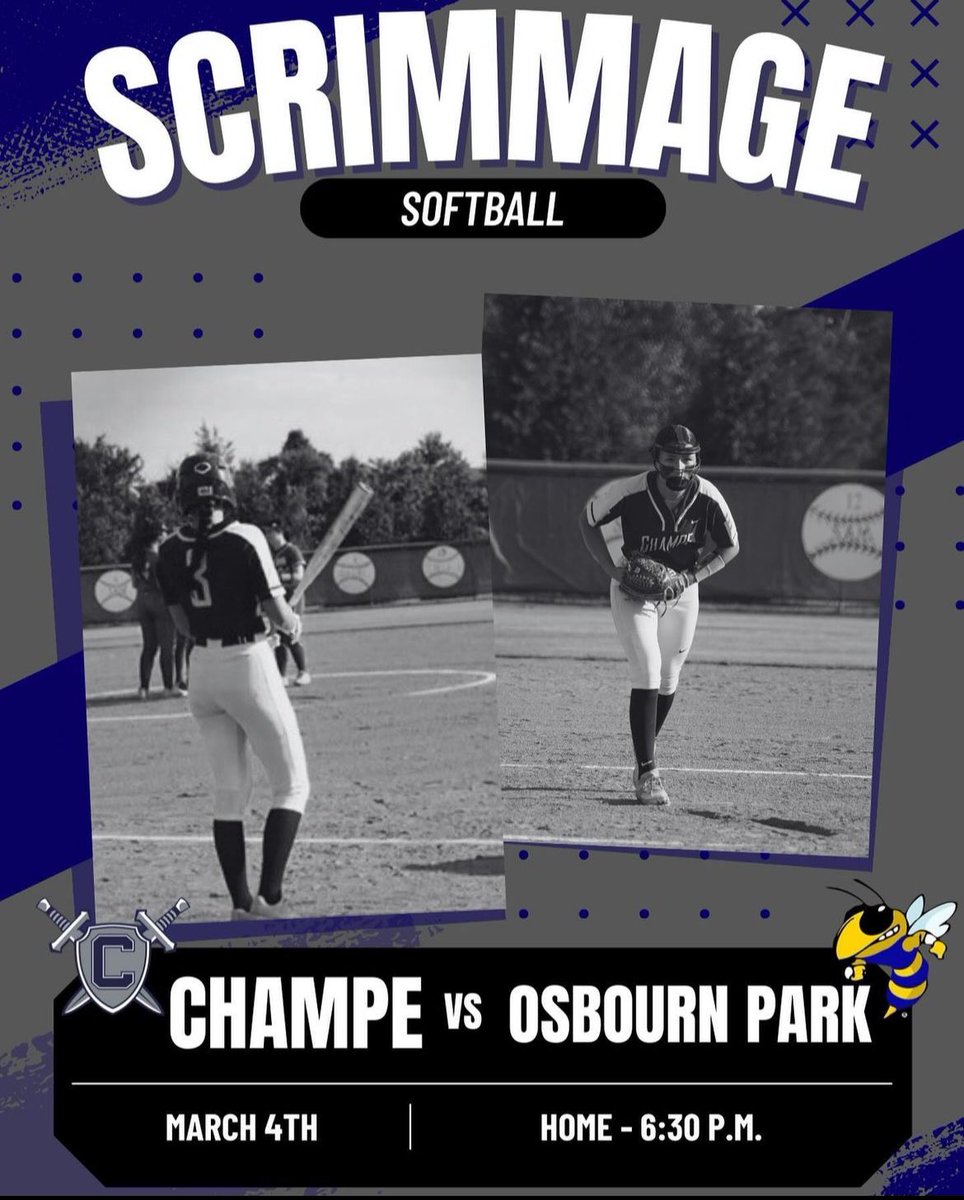 ‼️HOME OPENER‼️ Tonight the Lady Knights take on the Yellow Jackets of Osbourn Park! Come out and support tonight at 6:30 at the Champe Softball Field⚔️⚔️@TheChampeAD @ChampeAthletics @coachgarza