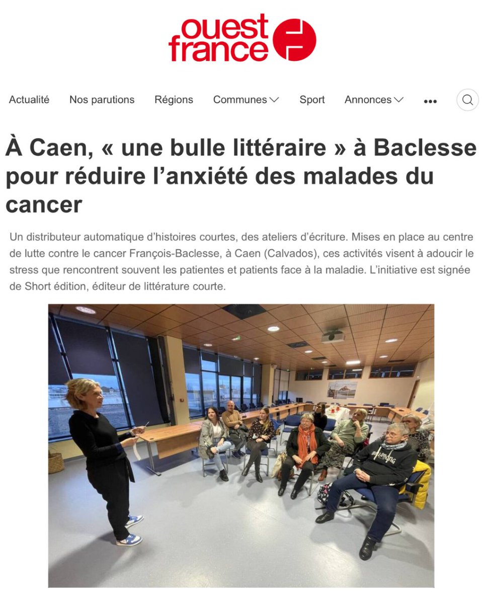 short_edition's tweet image. Mardi 13 Février : @BaclesseCaen a accueilli une séance de restitution émouvante 📖 Les textes, nés des ateliers d&apos;écriture animés par Franck Achard, ont été partagés, témoignant de la force de l&apos;expression et de la créativité des patientes 🙏 @MinistereCC @LeCNL 
#ShortEdition