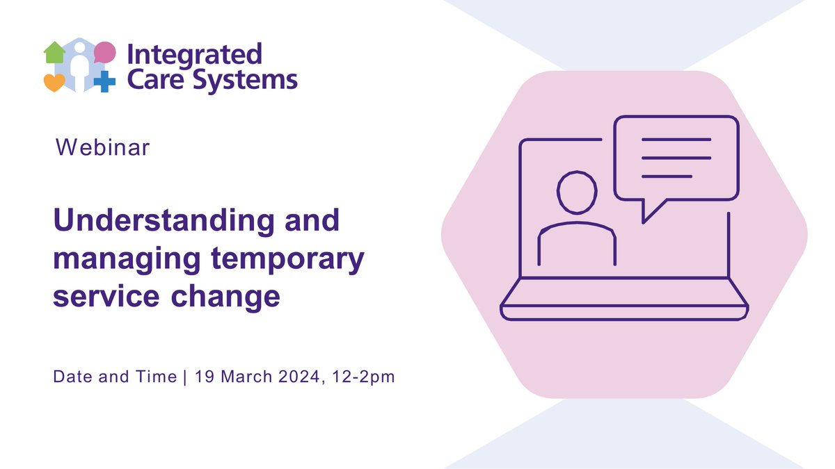 Join NHS England’s webinar on understanding and managing temporary service change. This webinar is part of a wider programme of learning and development for major service change and reconfiguration. Book your place here ow.ly/uW7950QKP9H