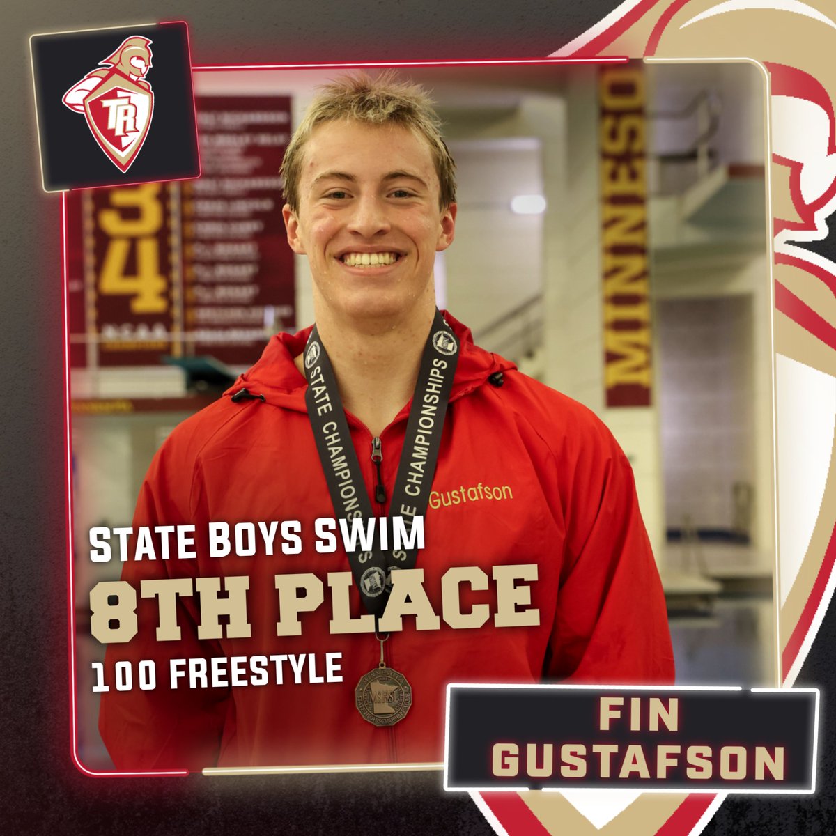 🏊‍♂️ Congratulations to Finley Gustafson on his performance at the State Swim Finals on Saturday! Fin finished 8⃣th overall in the state in the 100 Freestyle, making him the 1st Warrior swimmer to medal at State in 32 years 🤯

Congratulations Fin‼️