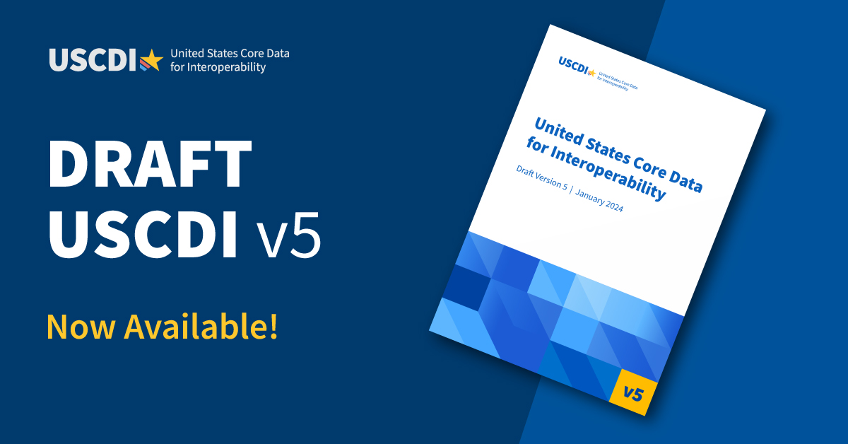 The Draft USCDI v5 is available for comment! It includes new data elements that advance the Biden-Harris Administration’s goals of equity, diversity, and access to health care. Learn more &amp; comment: healthit.gov/isa/united-sta…