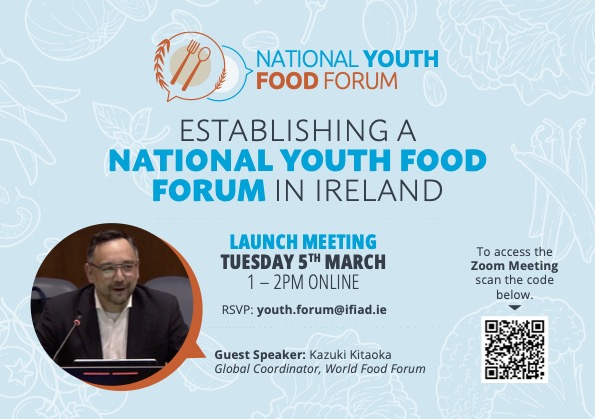 Tomorrow @agriculture_ie & @IFIAD_IRELAND will launch the National #Youth #Food #Forum (NYFF) in #Ireland We will have a keynote by @KazukiKitaoka from @World_FoodForum, with inputs by youth delegates & others. 13:00 (Irish Time). All welcome! 👉tinyurl.com/34kuszxw #SDG2