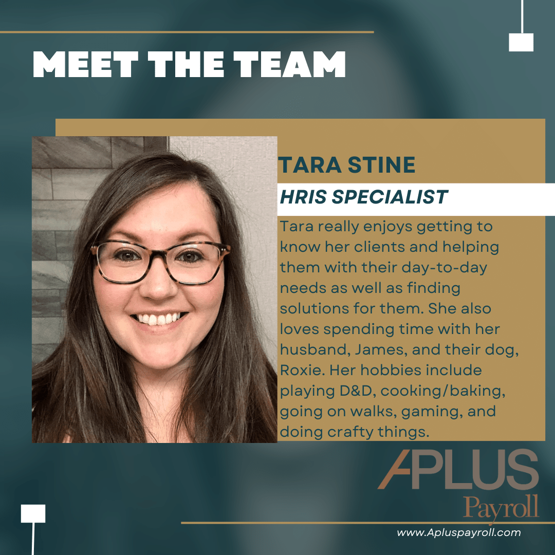 APlusPayroll's tweet image. Today on #MeetTheTeamMonday, we are shining a spotlight on one of the incredible members of our APlus Payroll family. 🤝 Say hello to Tara! 👋

Read more about her here: hubs.ly/Q02m_gFx0

#MeetTheTeam #APlusPayroll #TeamSpotlight