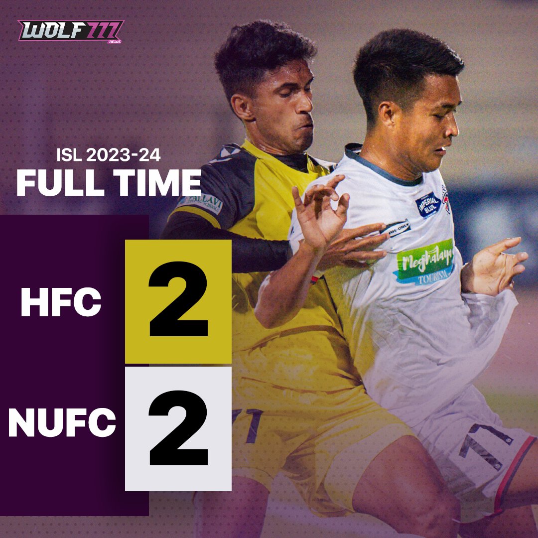 Two second-half goals led Hyderabad FC to draw against North East United FC. #ISL #IndianSuperLeague #Football #Wolf777news