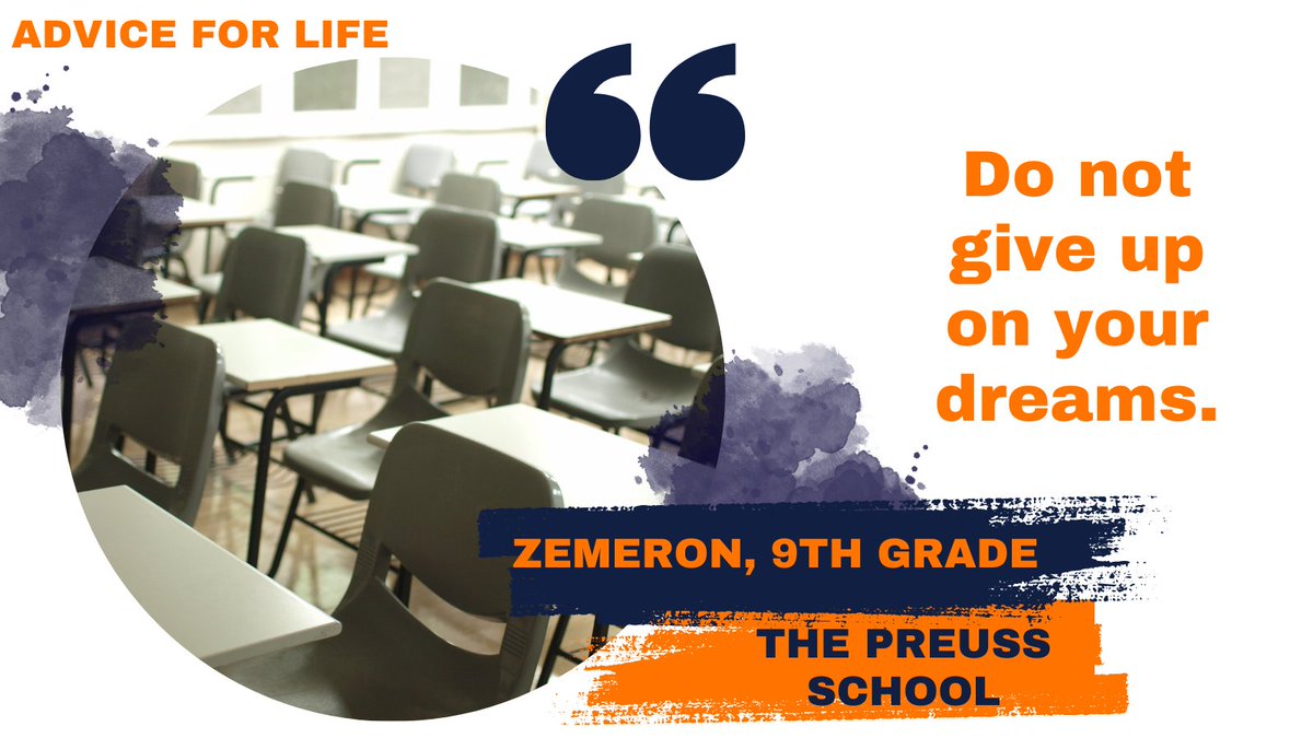 Today’s Monday Motivation comes from Zemeron, a 9th grader: “Do not give up on your dreams.” Thanks for the reminder, Zemeron! And thanks to Dana, class of 2023, for designing the graphic.

#advice #collegeaccess #firstgen
