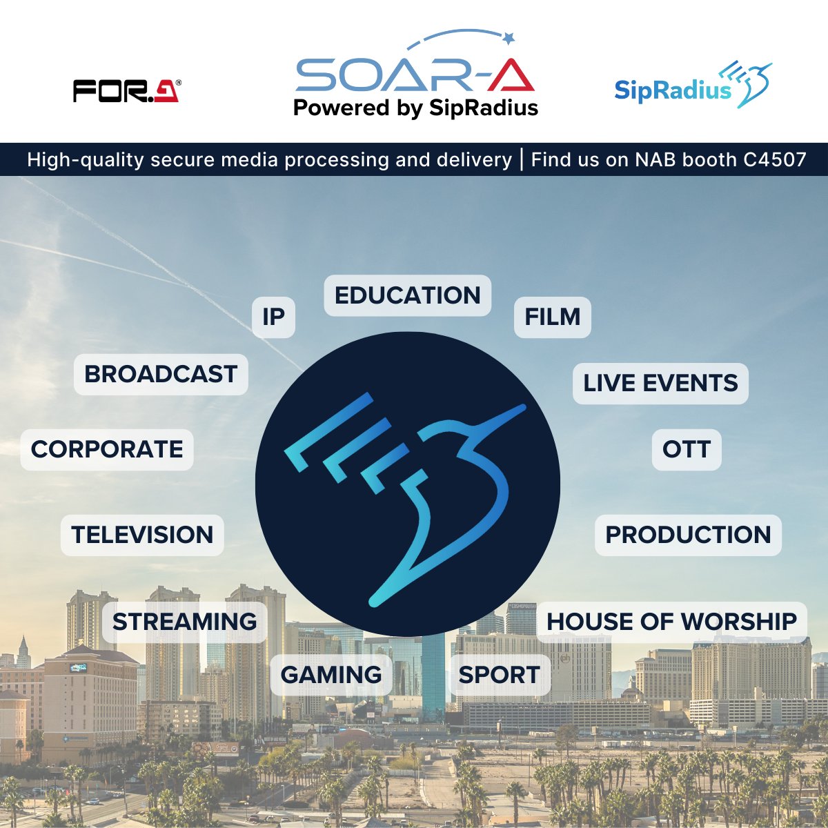 We’re heading to @NABShow to showcase our transformative approach to #IP content transport (as a FOR-A platform powered by #SipRadius). Read more about our #software solution, already proven in use by major #broadcasters, here: bit.ly/432DhbK #NABShow @foracorporation