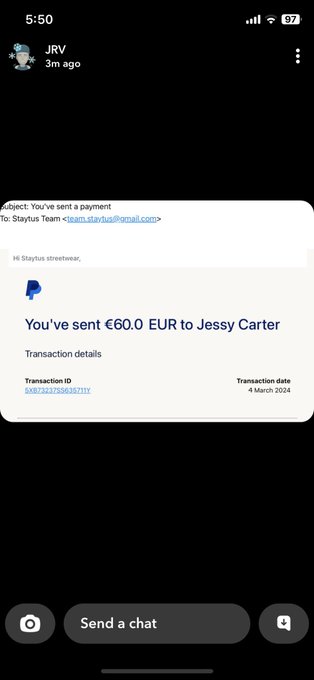 ‼️‼️ SCAM ALERT ‼️‼️  jrv.trxps on snap tried to scam me out of content saying he sent &euro;60 (which btw
