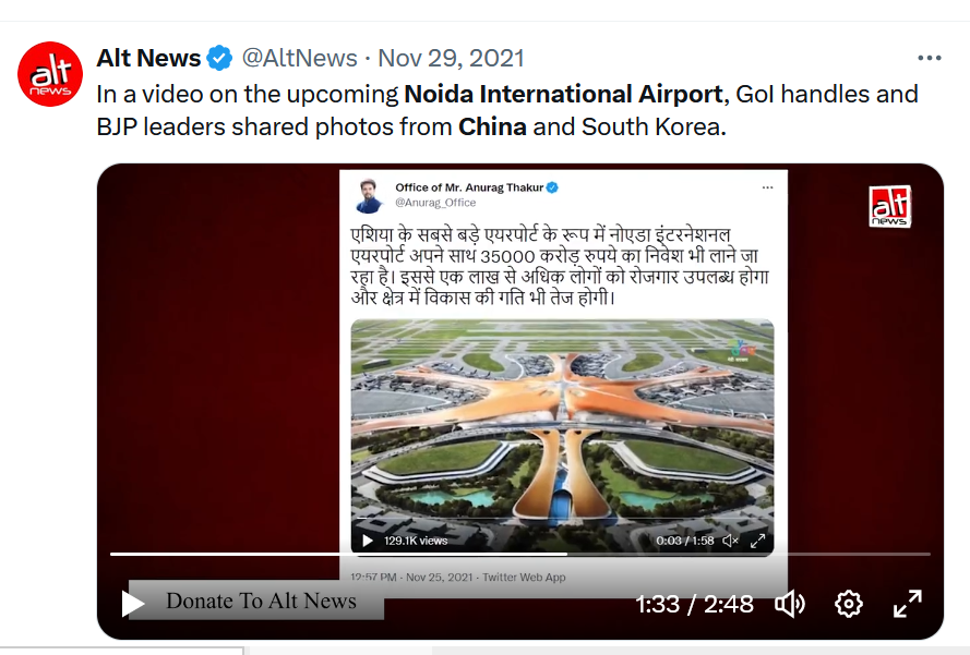 Please don't forget that in 2021, GOI and BJP have shared airport pictures from China and south korea to publish Noida airport. 👇 That was fine, right? @BJP4India @mygovindia @PMOIndia