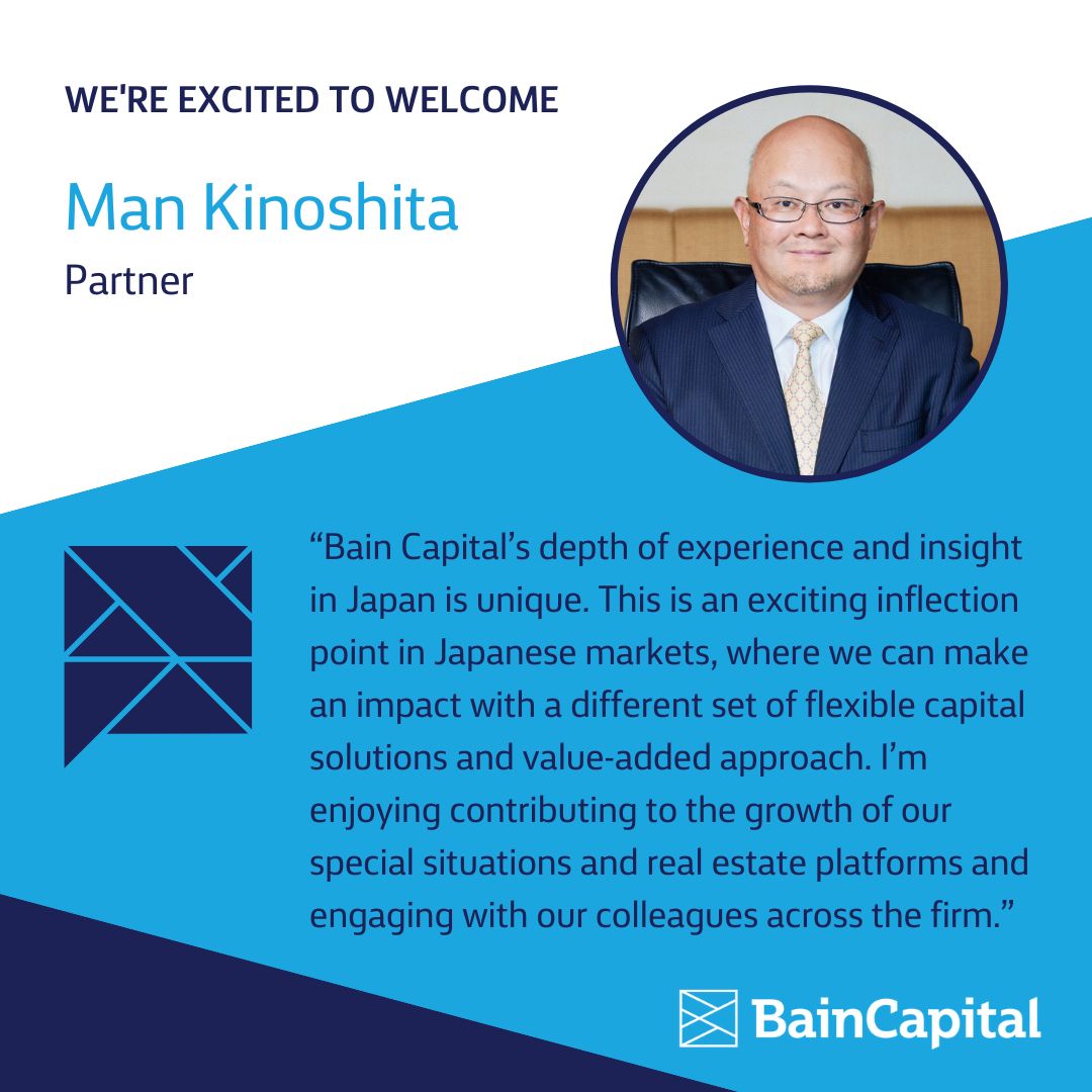 We’re excited to welcome Man Kinoshita to lead our #SpecialSituations and #RealEstate efforts in #Japan. Man arrives with more than thirty years of experience across a range of #investment strategies, from real estate to growth equity and beyond.