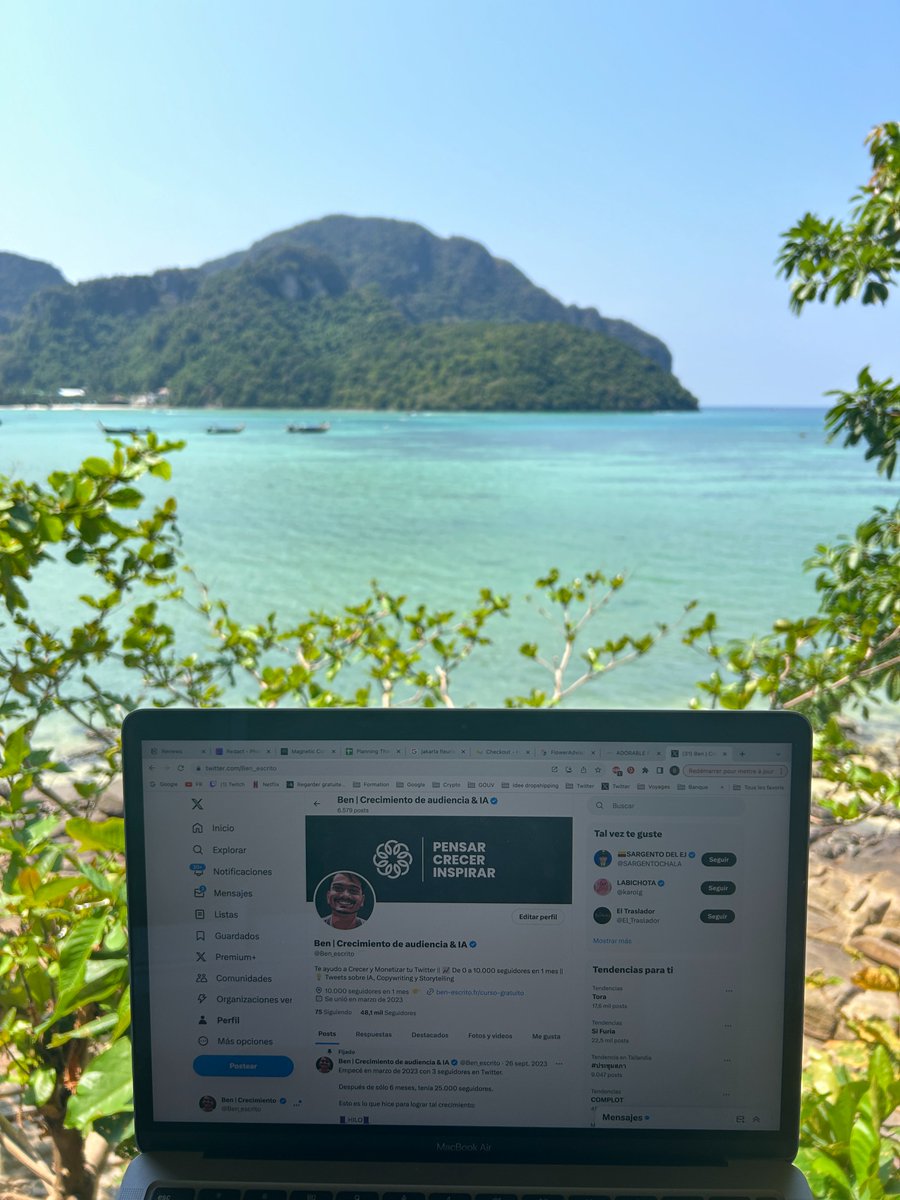 Ben_escrito's tweet image. En sólo 5 meses en 𝕏:
Dejé mi trabajo y compré un billete a Bali.
Después de 8 meses en 𝕏, estoy ganando más de 3k € / mes.
Así es como me escapé de mi 9-5 en menos de 5 meses en 𝕏 :
Marzo de 2023.
Un buen amigo mío intenta convencerme para que empiece un negocio online.…