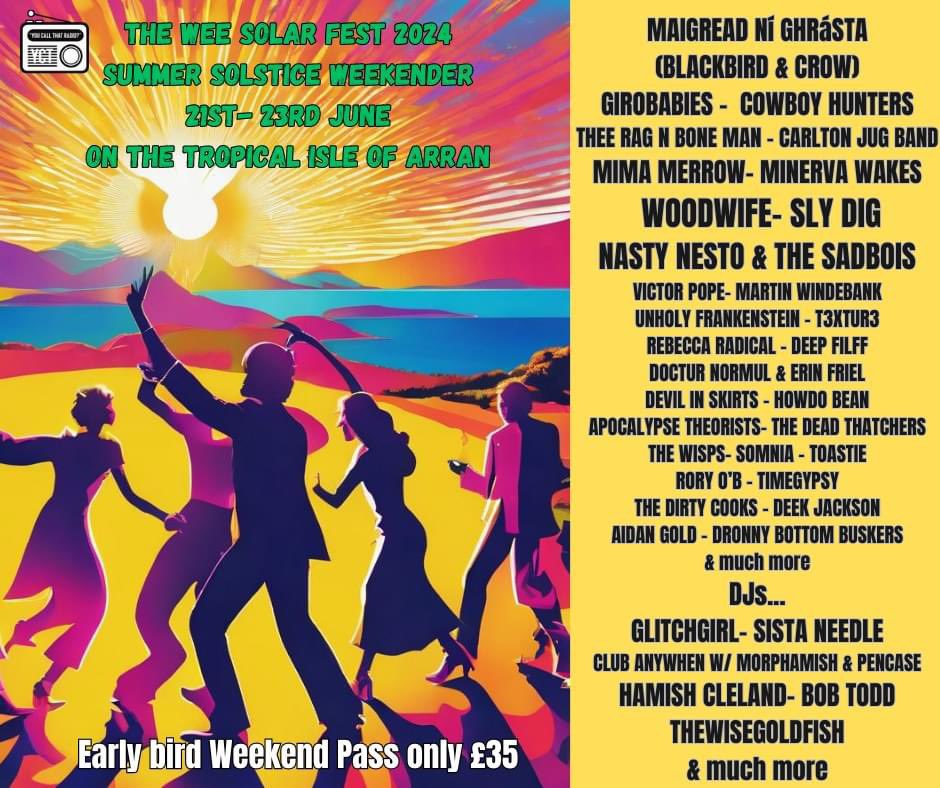 Minerva Wakes will be at Wee Solar Fest on the beautiful Isle of Arran this year ❤️

proceeds go to arran cancer support trust arrancancersupport.org

DM me for ticket link x