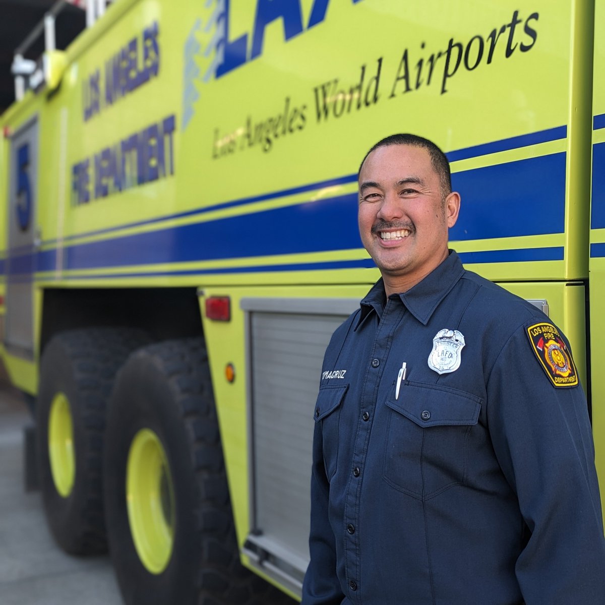 Introducing February's Firefighter of the Month: Firefighter/Engineer Ronald Tomacruz, stationed at Fire Station 80, LAX. Click the link to discover more about his remarkable story. bit.ly/42mWvrd
