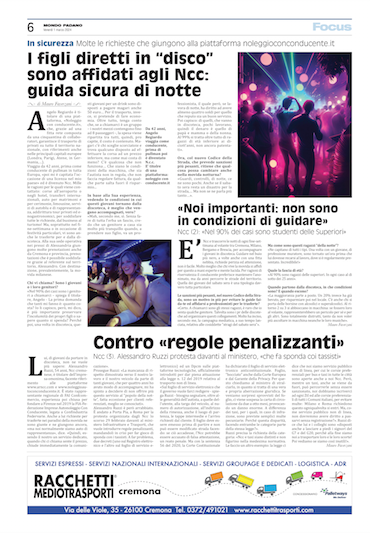 mondopadano's tweet photo. I figli diretti in “disco” sono affidati agli Ncc: guida sicura di notte. Codice della strada: le novità. Il titolare Angelo #Regiardo: Tantissime richieste alla piattaforma https://t.co/FrZk8Mi40d ».
#strada #socurezza #giovani #discoteca
https://t.co/vmcZ3ZFuhX https://t.co/IhQgf3HI5F