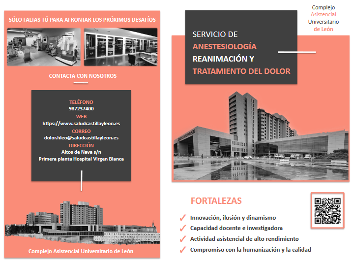 ¡¡Para los #MIR2024  que estén pensando hacer #Anesthesiology  en nuestro centro!!!
No dudéis en contactar con nosotros o hacer una visita a nuestro servicio.
Jornada de Puertas Abiertas 15 de Marzo en el Salón de Actos a las 12h
Os esperamos, <a href="/AnestesiaCAULE/">AnestesiaLeon</a>