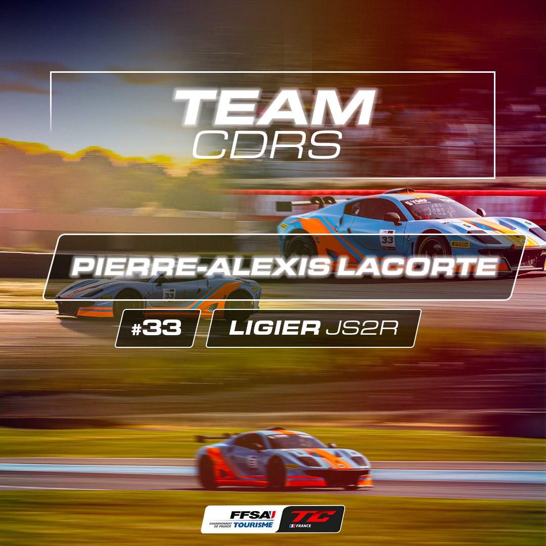 📣ANNONCE📣 

@teamcdrs engagera une deuxième Ligier JS2R en #FFSATourisme 🔥
Pierre-Alexis Lacorte fera ses débuts dans le championnat sur la #33 lors des Coupes de Pâques sur le <a href="/circuitnogaro/">Circuit de Nogaro</a> 🥰