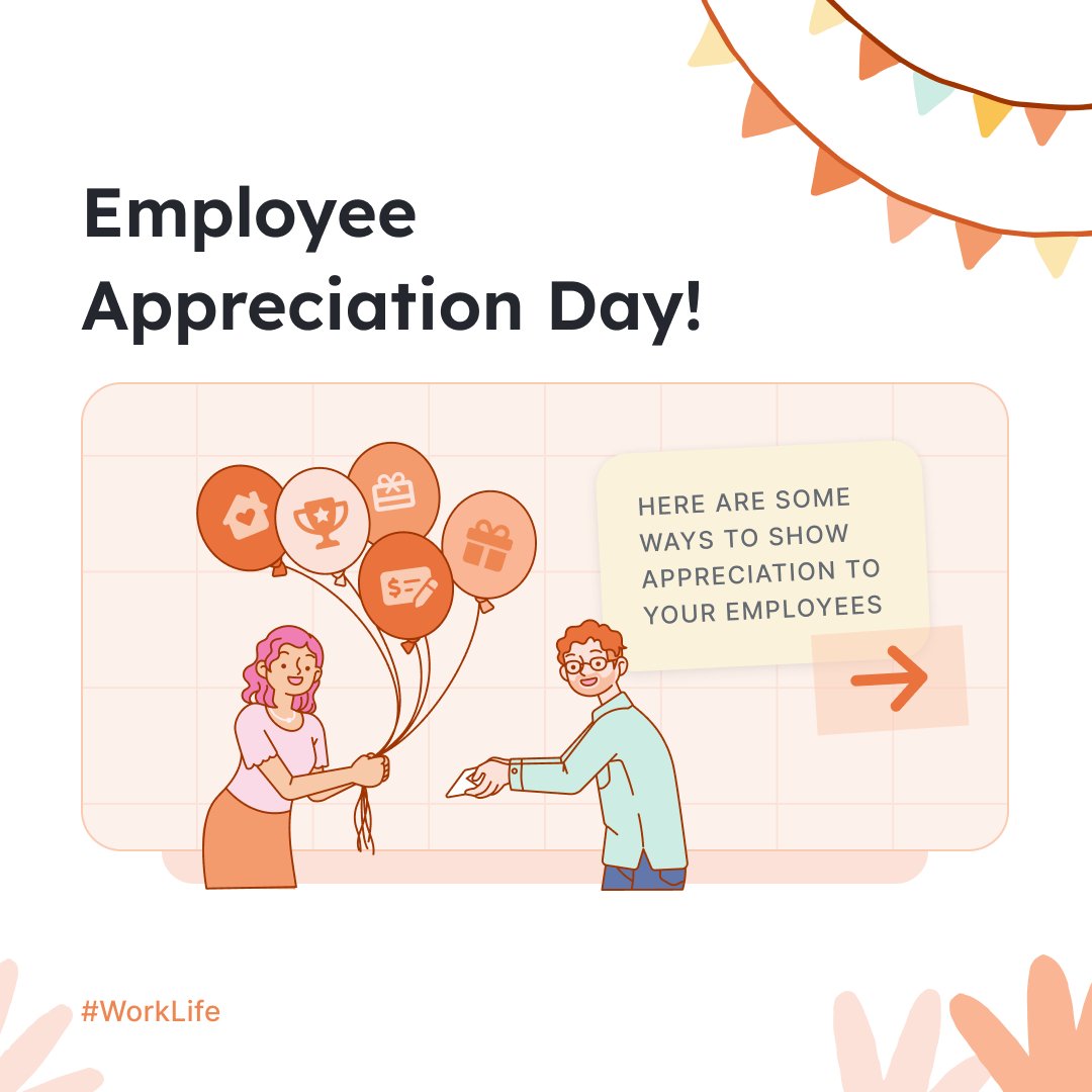 TheResumeGenius's tweet image. Last Friday was Employee Appreciation Day!  🎉 Making efforts to celebrate and show appreciation is important for creating a positive work environment and increasing team spirit. 

#employeeappreciation #worklife #officeideas