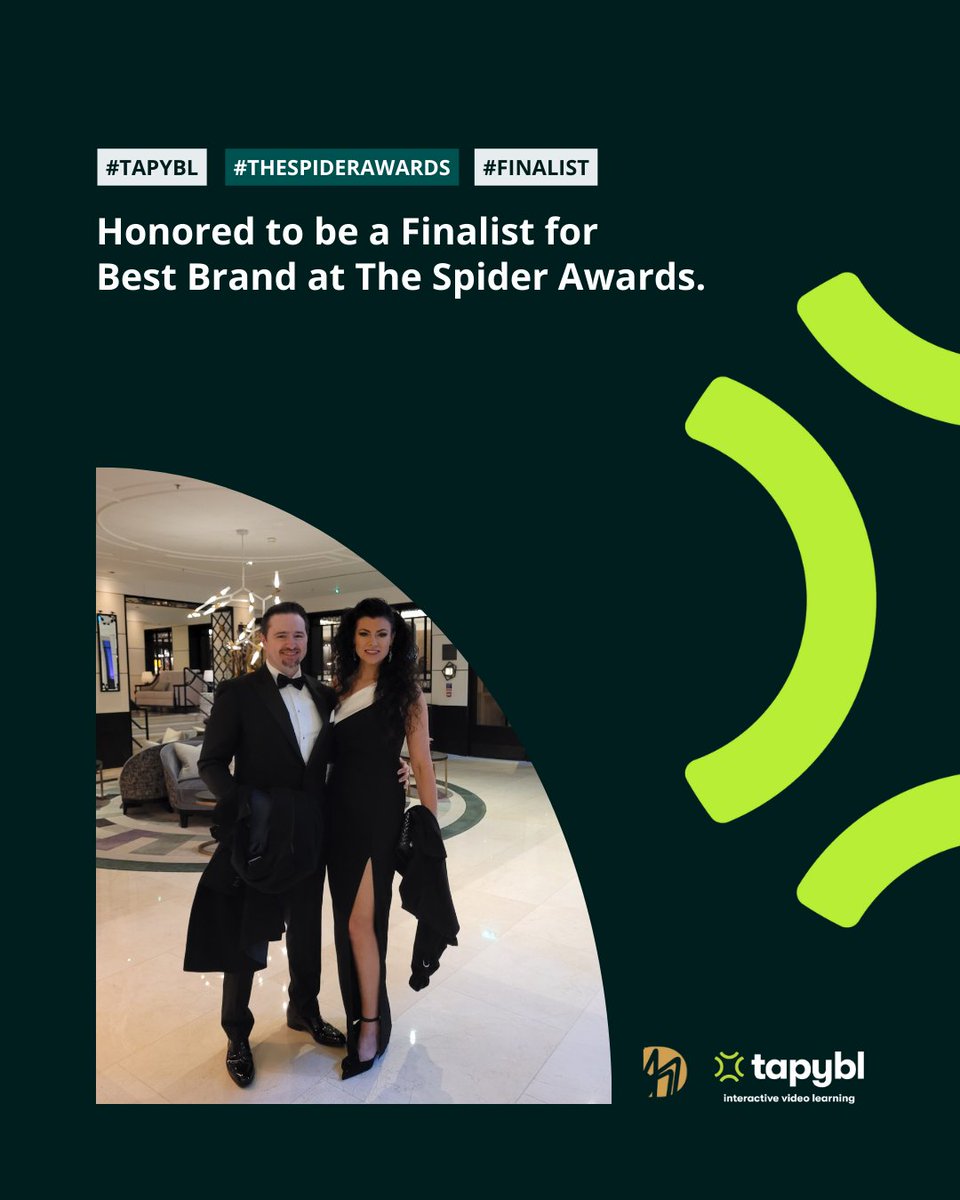 Thrilled to be a finalist for Best Brand at The Spider Awards!
Congratulations to all the winners, especially Kooba for snagging Best Website - Large Company!
Our CEO, Andrew Nolan, pictured here with Vanessa Morrow, proudly represented tapybl at the event!
#SpiderAwards #tapybl
