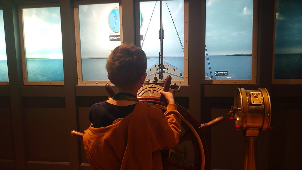 Someone is loving @SeaCityMuseum 
Living his best Titanic life!