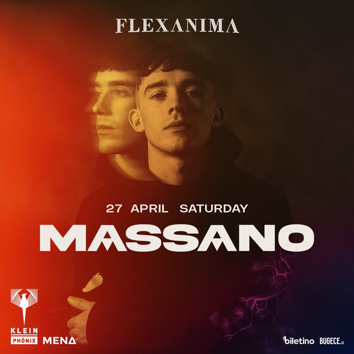 Get ready to welcome Massano once again, the artist who has left a global impact with his music and performances!

Stay tuned; tickets will be on sale this Wednesday at 2 PM.

#Flexanima #FlexanimaMusic #Massano #KleinPhönix