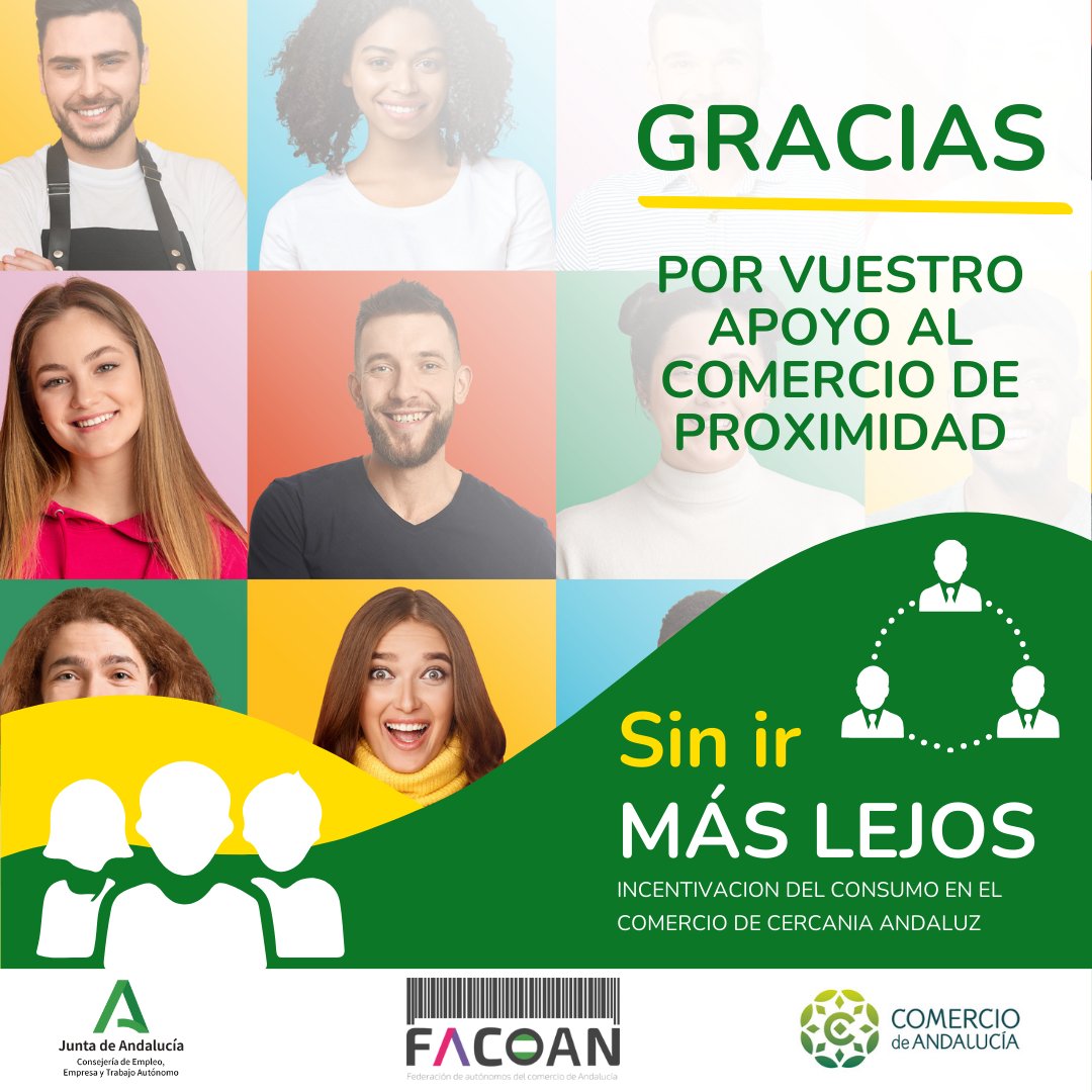 🙏 Desde #Facoan queremos agradeceros a todos(as) el apoyo que nos brindáis en esta 𝗶𝗻𝗶𝗰𝗶𝗮𝘁𝗶𝘃𝗮 𝗾𝘂𝗲 𝘃𝗶𝘀𝗶𝗯𝗶𝗹𝗶𝘇𝗮 𝘆 𝗲𝗺𝗽𝗼𝗱𝗲𝗿𝗮 a los(as) pequeños(as) 𝗰𝗼𝗺𝗲𝗿𝗰𝗶𝗮𝗻𝘁𝗲𝘀 𝗱𝗲 𝗔𝗻𝗱𝗮𝗹𝘂𝗰í𝗮. 
Finalizamos proyecto #sinirmaslejos