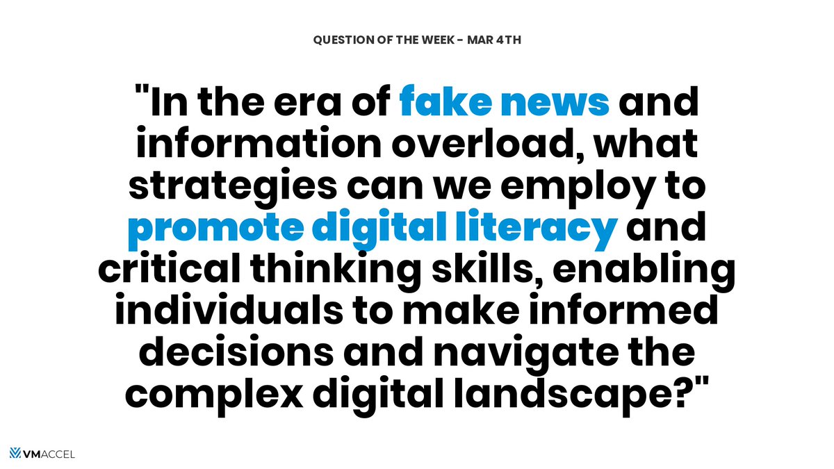 In the era of fake news and information overload, enhancing digital literacy and critical thinking is crucial. We must develop strategies to empower individuals to make informed decisions and navigate the complex digital landscape effectively.

#digitalliteracy #criticalthinking