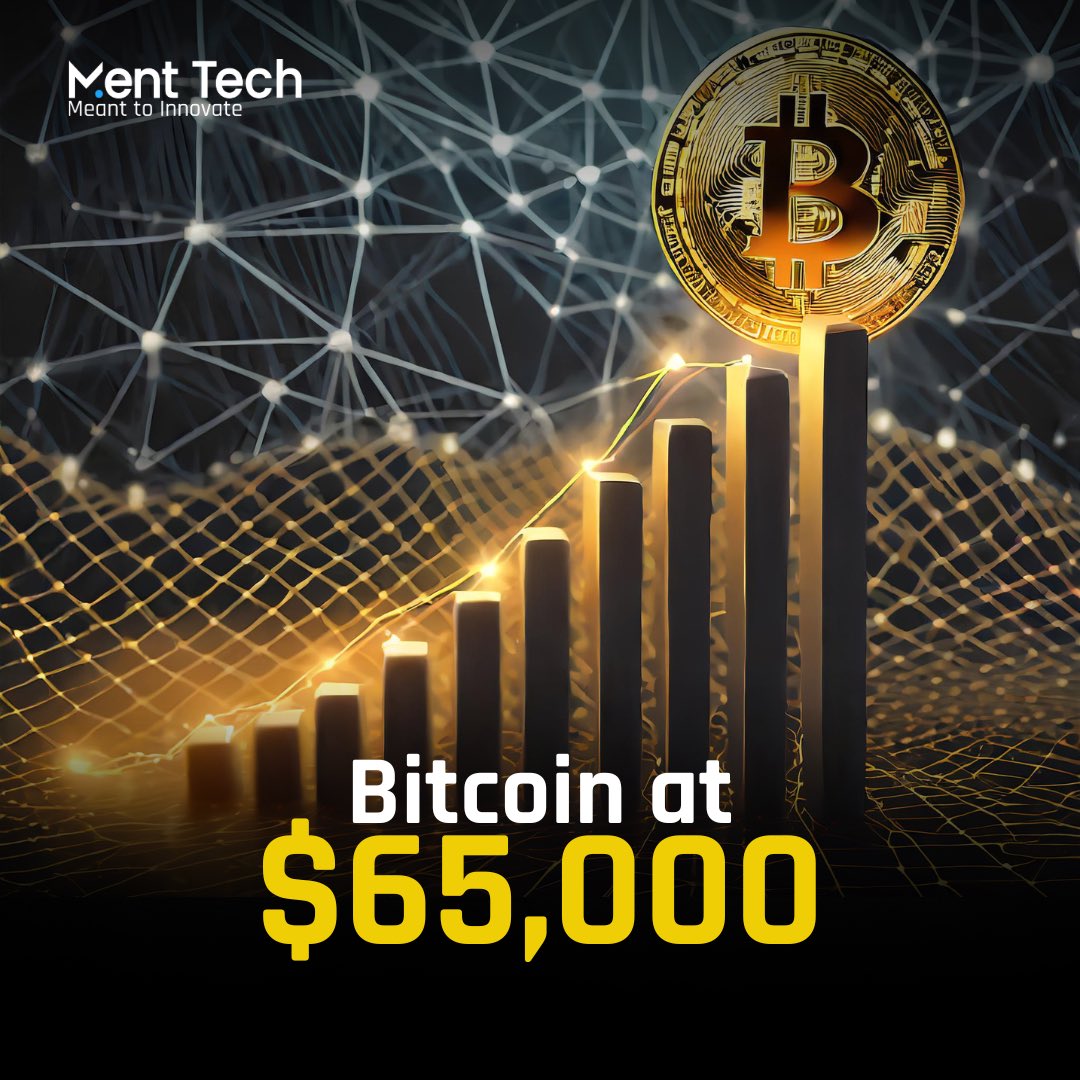 menttechlabs's tweet image. Bitcoin soars past $65K! What’s the next milestone ?🎉🚀

Make sure to follow our account @menttechlabs for more exciting updates! Stay connected with the latest news in the world of crypto and blockchain!📈
🔸@menttechlabs
🔸@menttechlabs
🔸@menttechlabs

 #btc #menttechlabs .