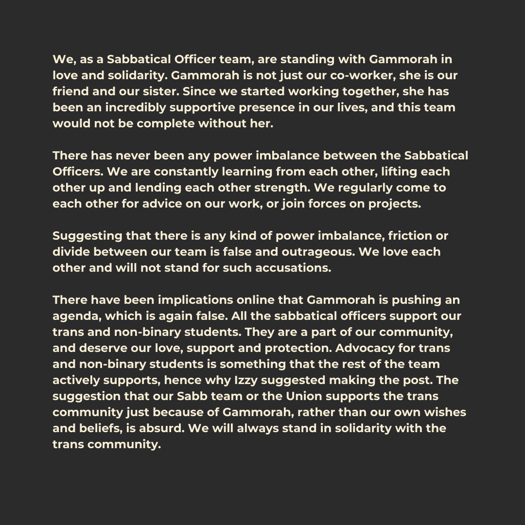 Goldsmiths SU tweet media