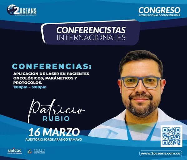 OdontologosCol's tweet photo. #2Oceans | 📷📷¡Desde Chile nos visita Patricio Rubio! Para explorar la aplicación de láser en pacientes oncológicos detallando parámetros y protocolos.
📷 16 de Marzo
📷 Auditorio Jorge Arango Tamayo
📷 1:00 pm - 3:00 pm
📷 Inscríbete: https://t.co/rNBBKPUb4H https://t.co/tNpFhmbmXa