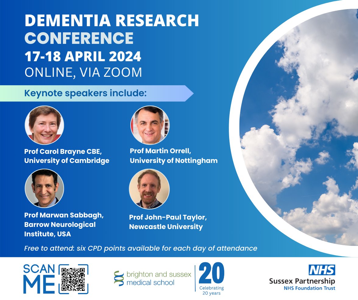 Our free online Dementia Research Conference will feature a range of national experts in dementia research, as well as local researchers and representation from patients who shape our research. 🗓️Wed 17 & Thur 18 April Learn more and book 👉bit.ly/drc24 #DRC2024