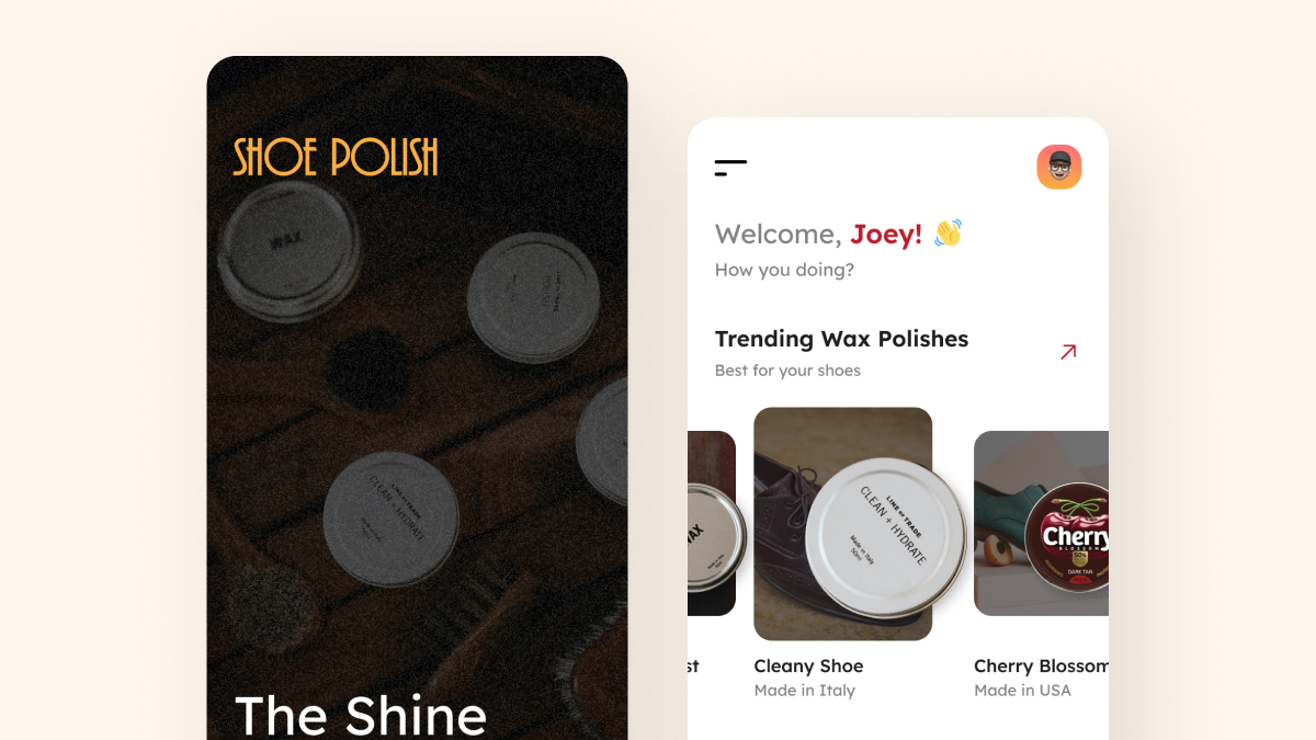Step into effortless shoe care with our user-friendly interface and stylish mobile app design. 👟✨
-
-
#MobileAppDesign #ShoeCare #UIUXDesign #AppDesign #ShoePolishApp #MobileDesign #UIDesign #UXDesign