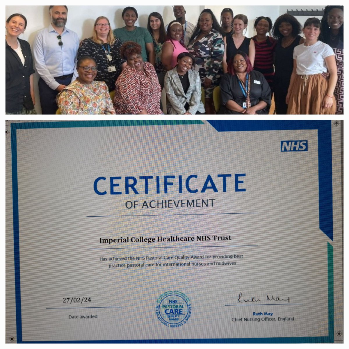 Congratulations to our fantastic international recruit maternity support team, your dedication and support is appreciated and valued ,we are proud of your achievement 'NHS Pastoral Care Quality award. Well done 🎊 🎊 🎊