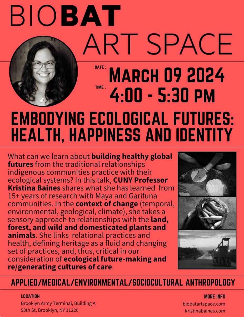Public talk this Saturday in the Brooklyn Army Terminal <a href="/BioBAT_NYC/">BioBAT NYC</a> art space! Come on out early to explore the art and let’s discuss ecological futures and cultures of care! 🌽🌱🌺🐝
