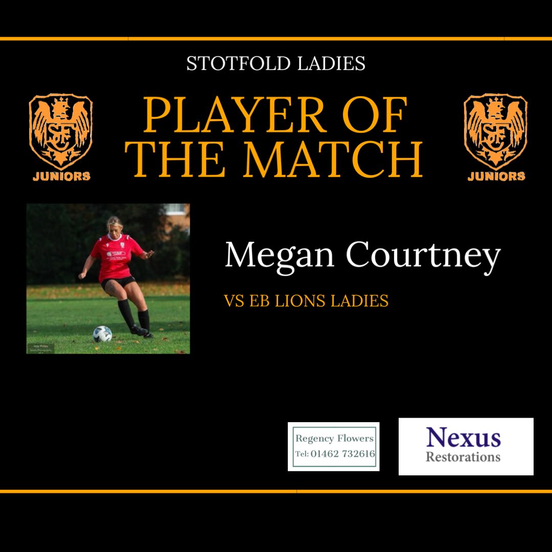 Potm report: 

This player made some excellent challenges in the middle of the pitch. She battled for every ball and played some excellent through balls for our attackers to run on to. The player of the match this week is extremely well deserved and goes to Meg