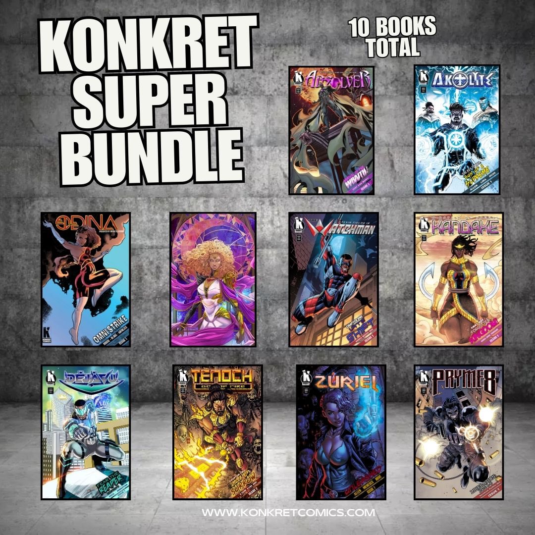 Konkret Comics has returned! All books have been restocked. Order your books NOW! Limited stock! Pre-Orders end soon! Save $5 on all Bundles! konkret-comics.myshopify.com #keepItKonkret #5YearsOfKonkret #konkretcomics #indiecomics #comicbooks