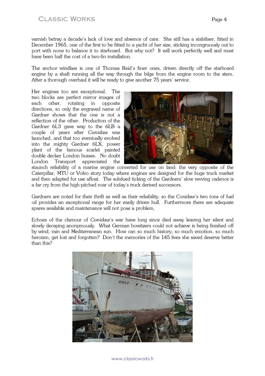 A last desperate appeal to save the historic 86-year-old #Conidaw from being broken up this month. Please see below images for full details and contact classicworks.fr if interested.