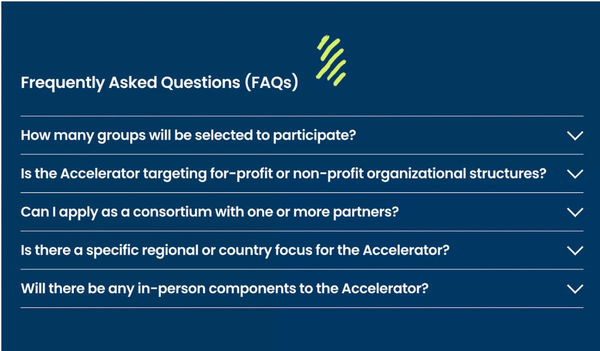 You asked, we answered!  The most frequently asked questions about the #GreenAccountability Tech Accelerator are now live in the FAQ section of our site:  bit.ly/GreenTechAcc

Still not sure if your project is a perfect fit? Don't let that hold you back, we are looking for a