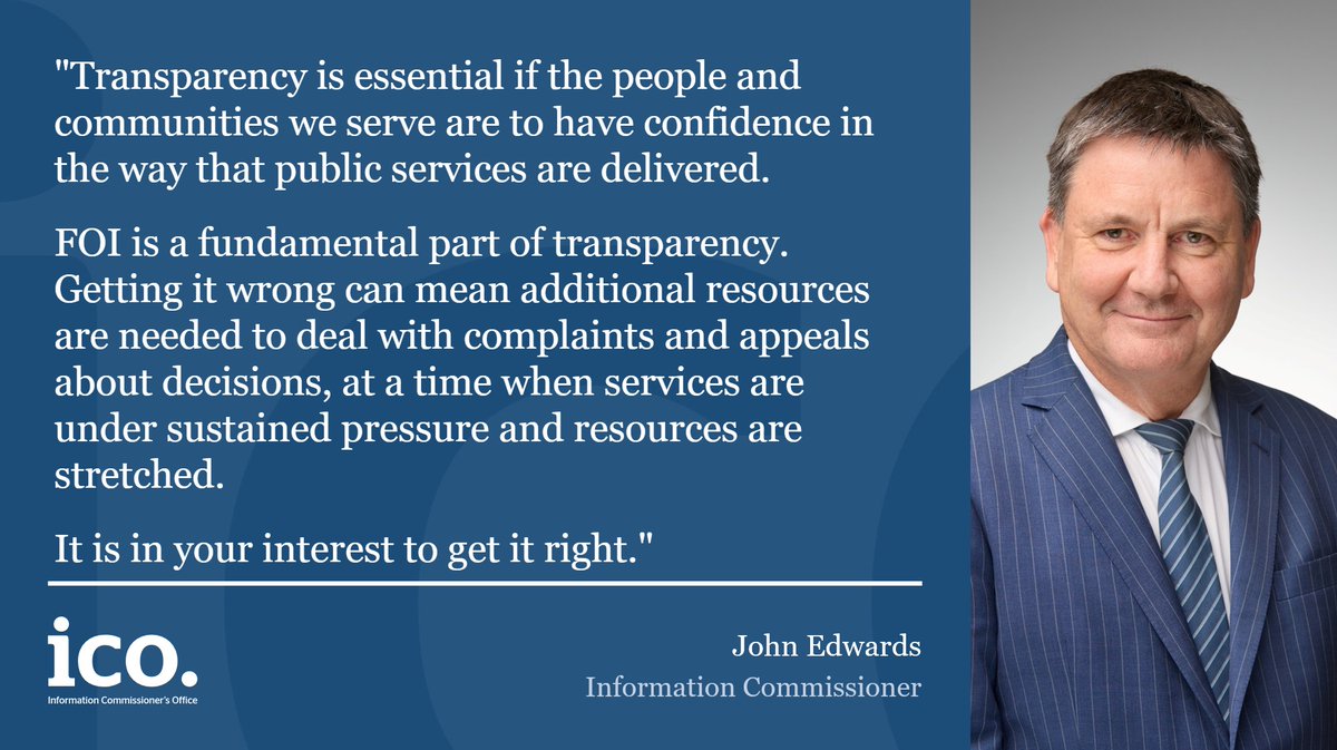 🆕 We’ve taken action against five public authorities for continually failing to meet FOI obligations The Commissioner sent an open letter to remind public organisations that transparency is essential and resources must be dedicated to information access ico.org.uk/about-the-ico/…