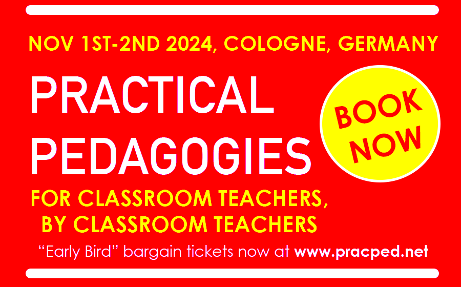 🔥 𝐏𝐑𝐀𝐂𝐓𝐈𝐂𝐀𝐋 𝐏𝐄𝐃𝐀𝐆𝐎𝐆𝐈𝐄𝐒 𝐈𝐒 𝐋𝐈𝐕𝐄 - 𝐁𝐎𝐎𝐊 𝐘𝐎𝐔𝐑 𝐏𝐋𝐀𝐂𝐄 𝐍𝐎𝐖!🔥
It's back, and bigger and better than ever before - with more than 💯 superb teacher-training sessions!
Grab your "Early Bird" ticket now &gt; pracped.net ! 😃