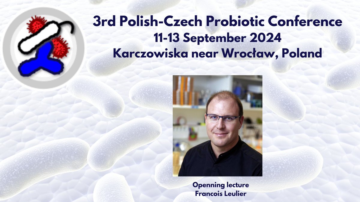 It is a great pleasure to announce our Opening Speaker of the 3rd Polish-Czech Probiotic Conference! It is Francois Leulier from @IGFLyon!

Conference website and registration: pcpc2024.hirszfeld.pl 

@LeulierFrancois <a href="/IITDPAN/">IITD</a> <a href="/MNiSW_GOV__PL/">Ministerstwo Nauki i Szkolnictwa Wyższego</a>