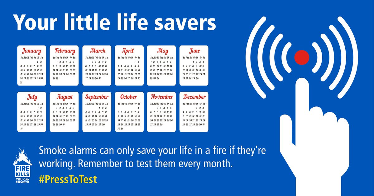 Please ensure you have a working smoke alarm, test it at least monthly, it could save your life. #firekills