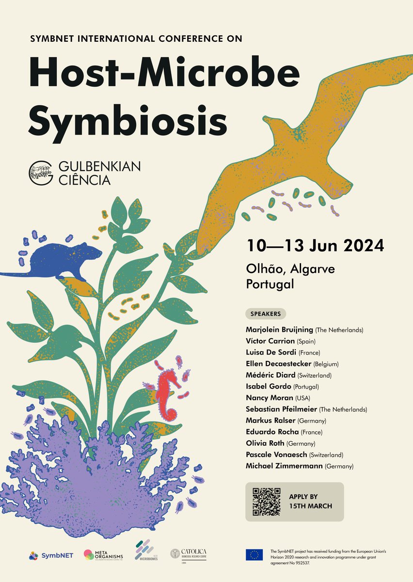 Not so long left until the deadline! Apply by 15th of March to join us for SymbNET International Conference on Host-Microbe Symbiosis in the South of Portugal! See you there lnkd.in/d4NVCAU5 10th to 15th of June? @SymbNET #Olhao #Portugal @cellhostmicrobe @host_microbe